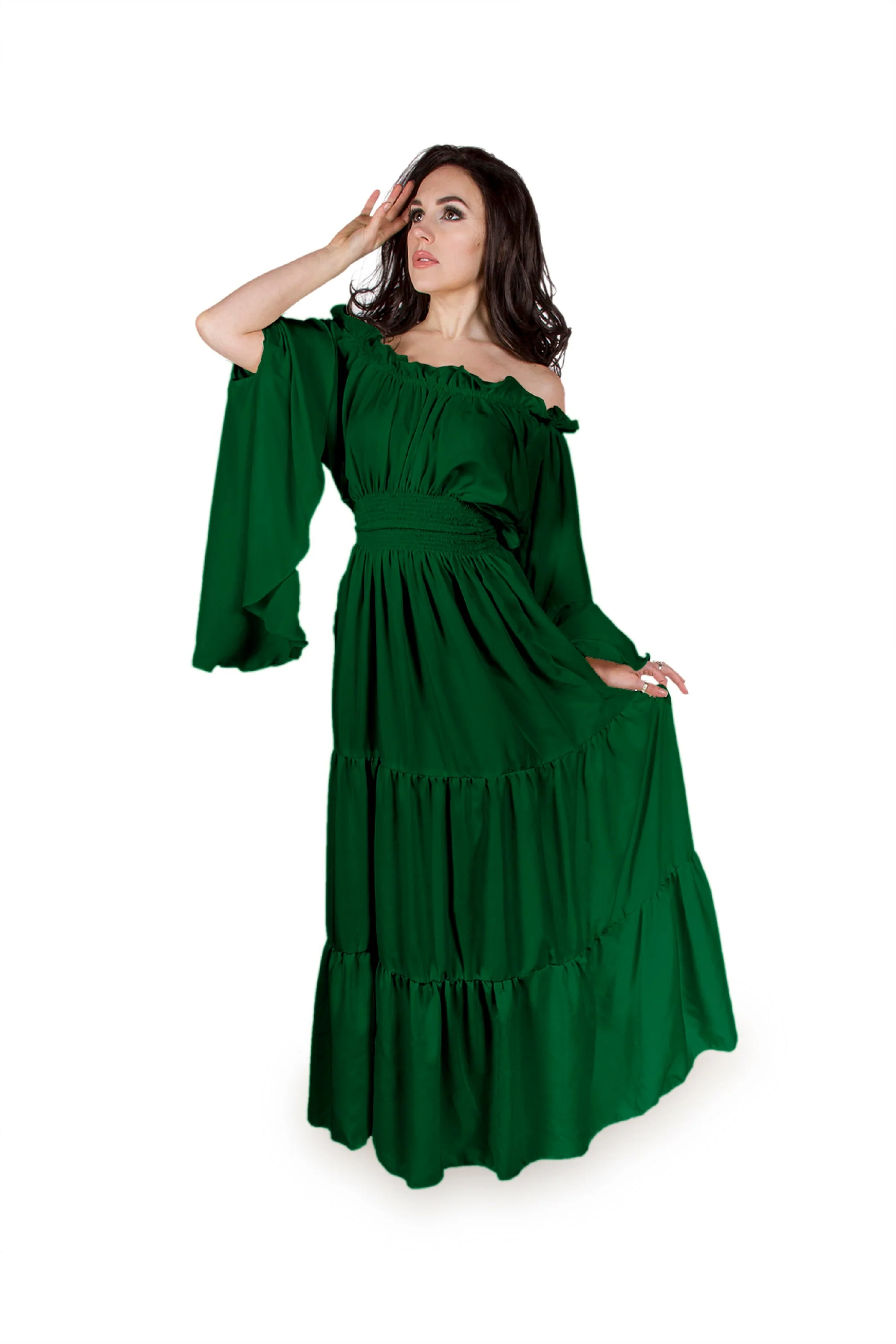 MYTHIC WOODLAND FAIRY Renaissance Medieval Smocked Sword Mistress Chemise - Image 3