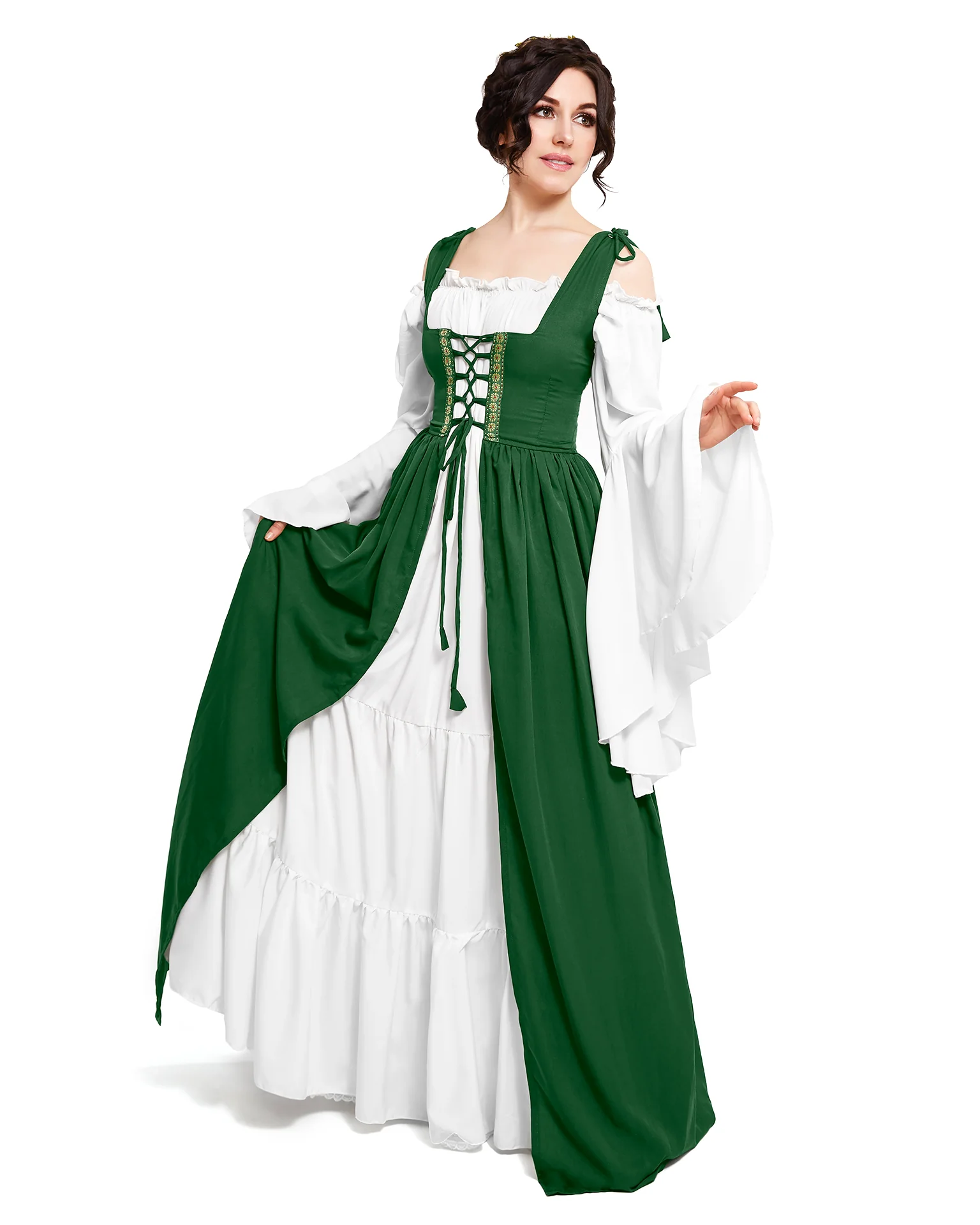 Renaissance Faire 2 piece Full Costume Irish Dress & Long-Sleeved Chemise - Image 16