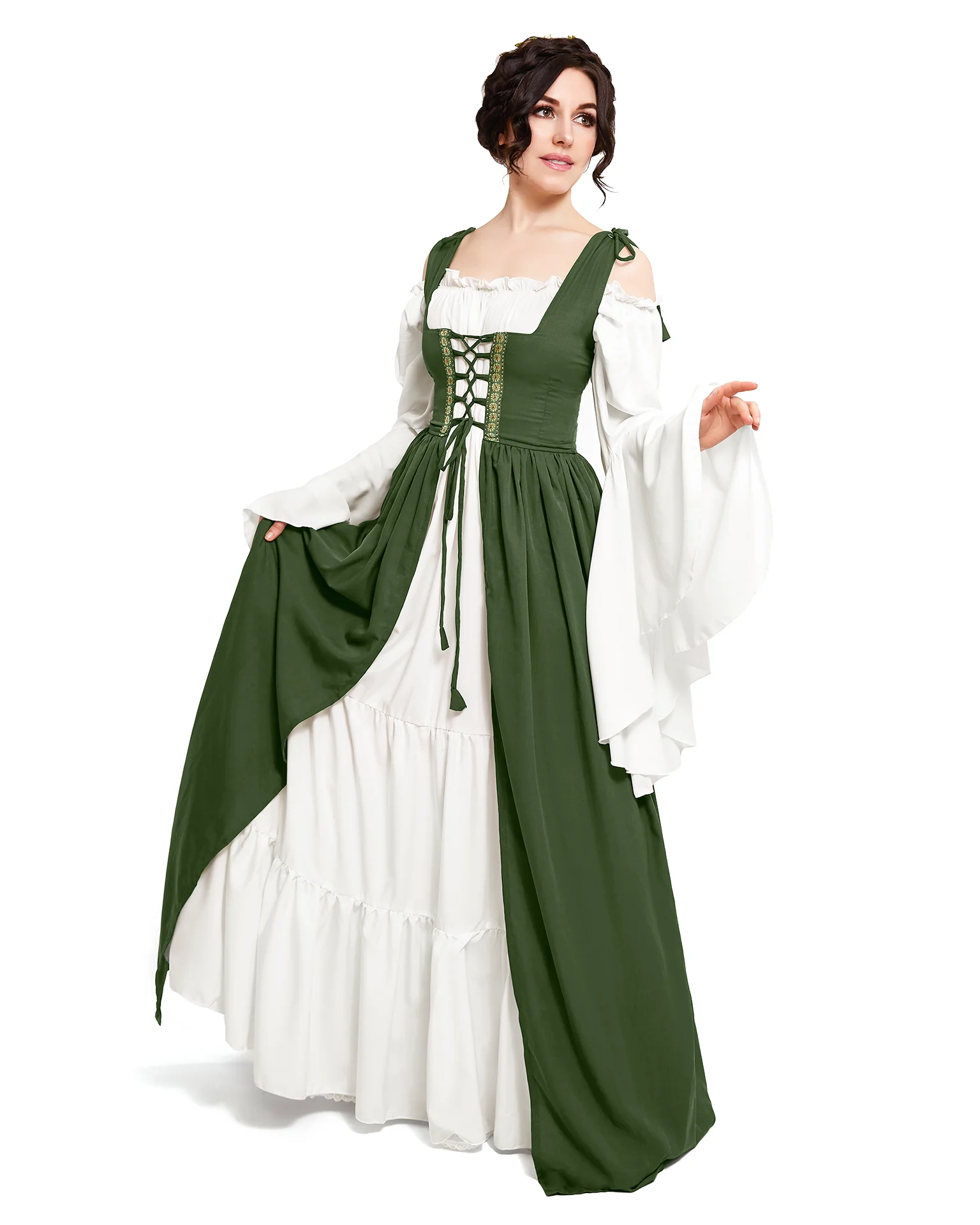 Renaissance Faire 2 piece Full Costume Irish Dress & Long-Sleeved Chemise - Image 20