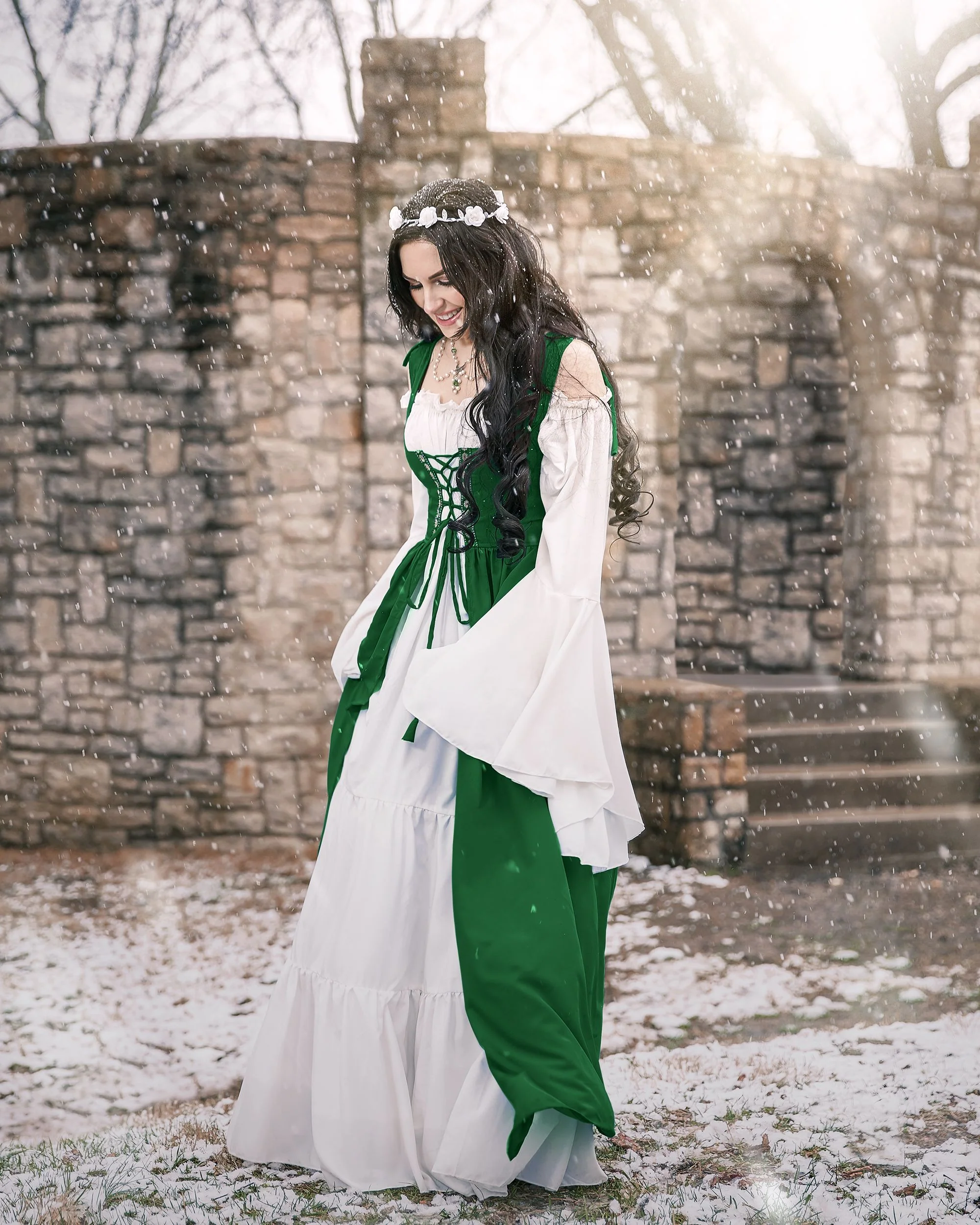Renaissance Faire 2 piece Full Costume Irish Dress & Long-Sleeved Chemise - Image 42