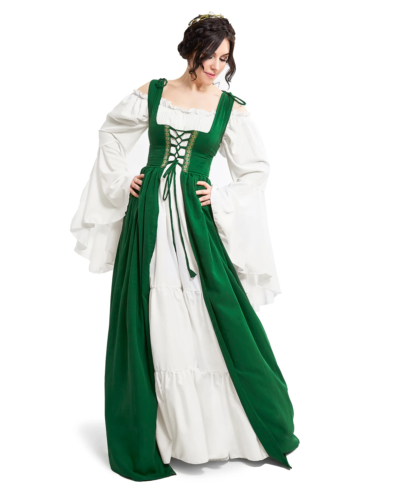 Renaissance Faire 2 piece Full Costume Irish Dress & Long-Sleeved Chemise - Image 9