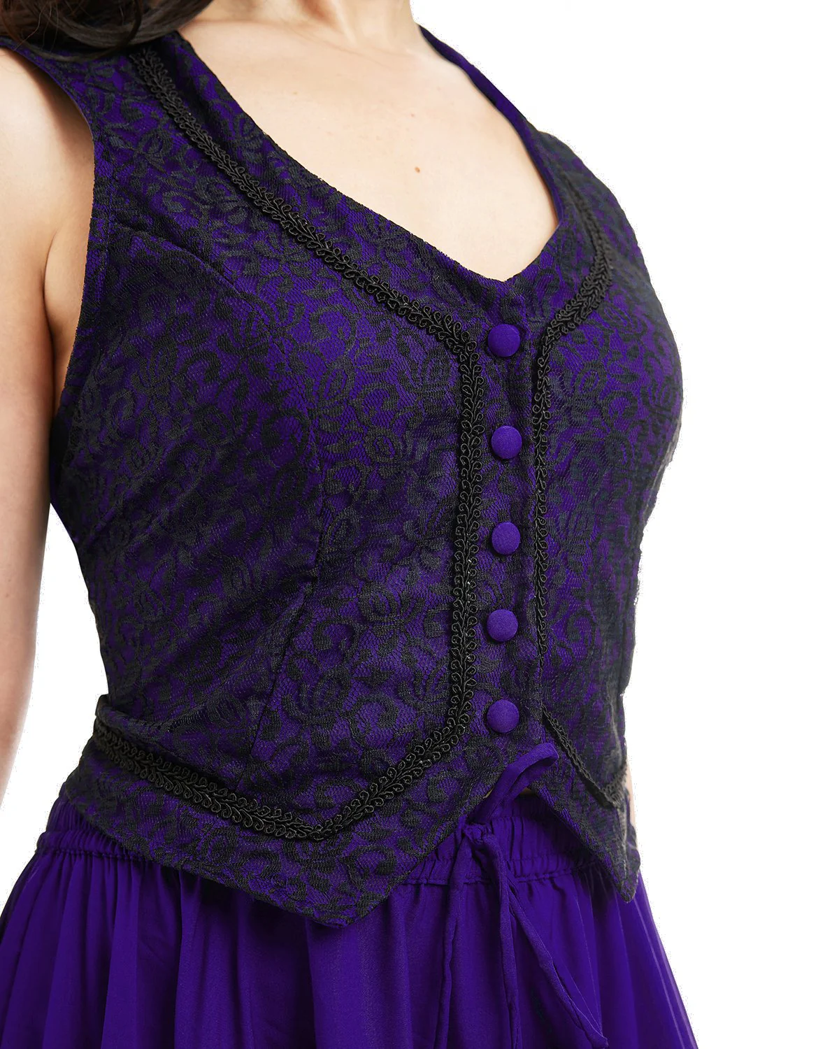 Steampunk Modern Victorian Asymmetrical Skirt and Vest Set - Image 6