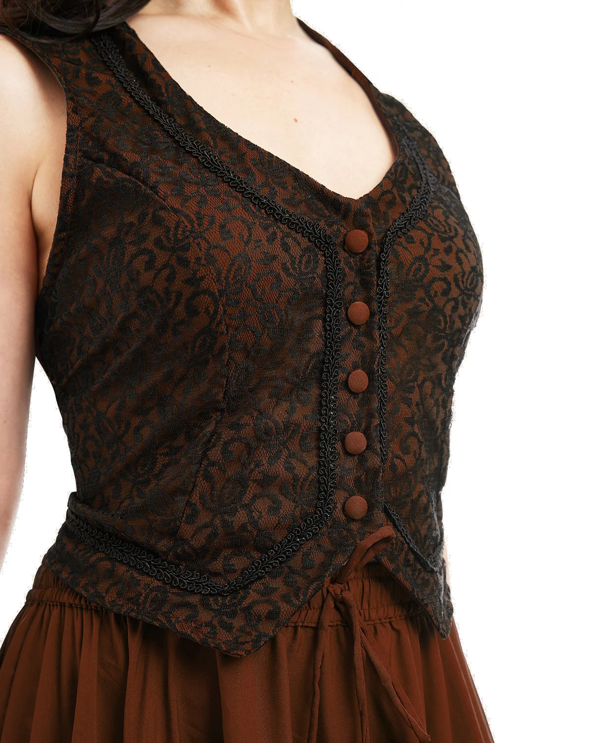 Steampunk Modern Victorian Asymmetrical Skirt and Vest Set - Image 7