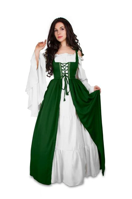 Renaissance Faire 2 piece Full Costume Irish Dress & Long-Sleeved Chemise - Image 27