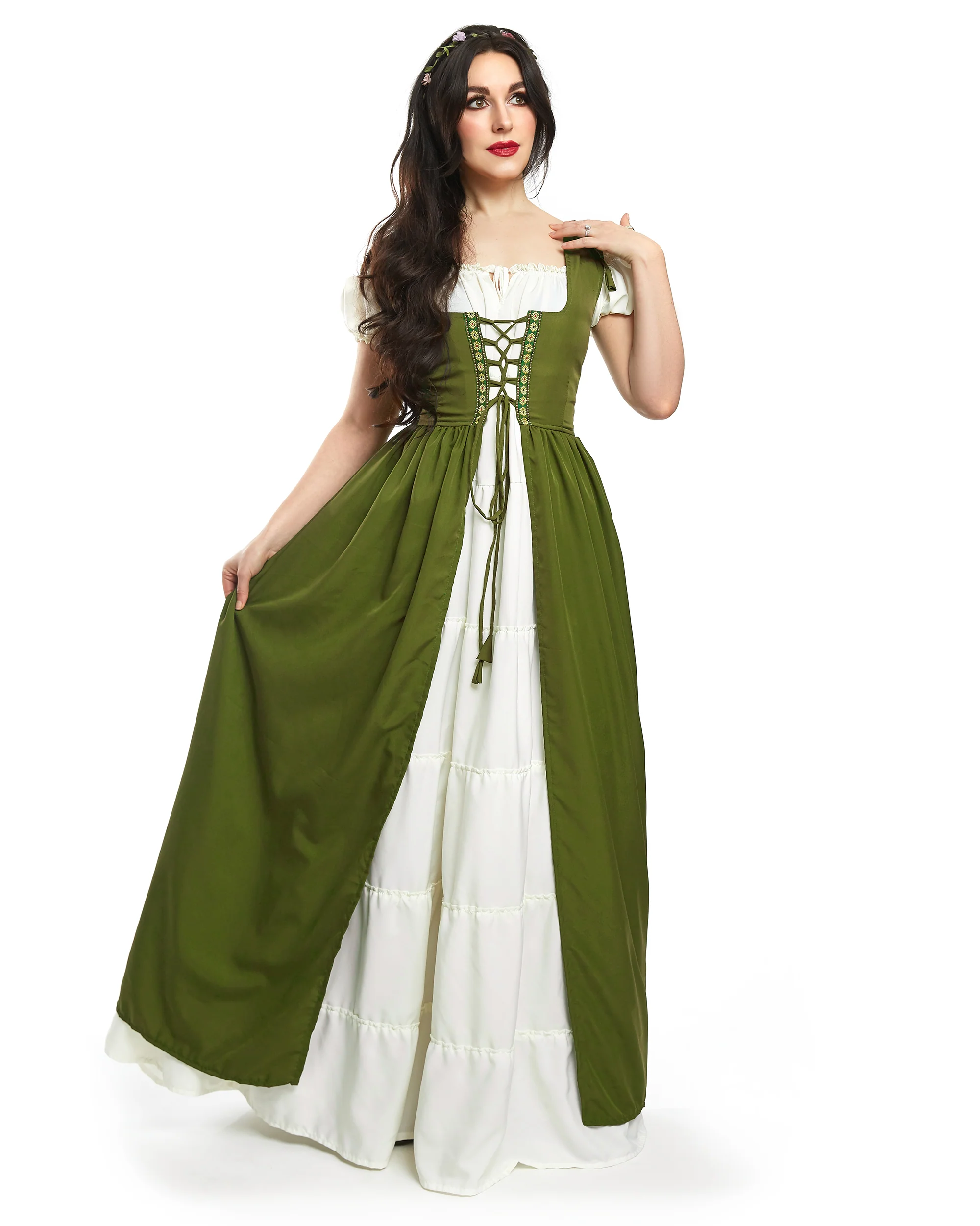 Renaissance Faire Dress Medieval Costume Irish Boho Full Costume - Image 16