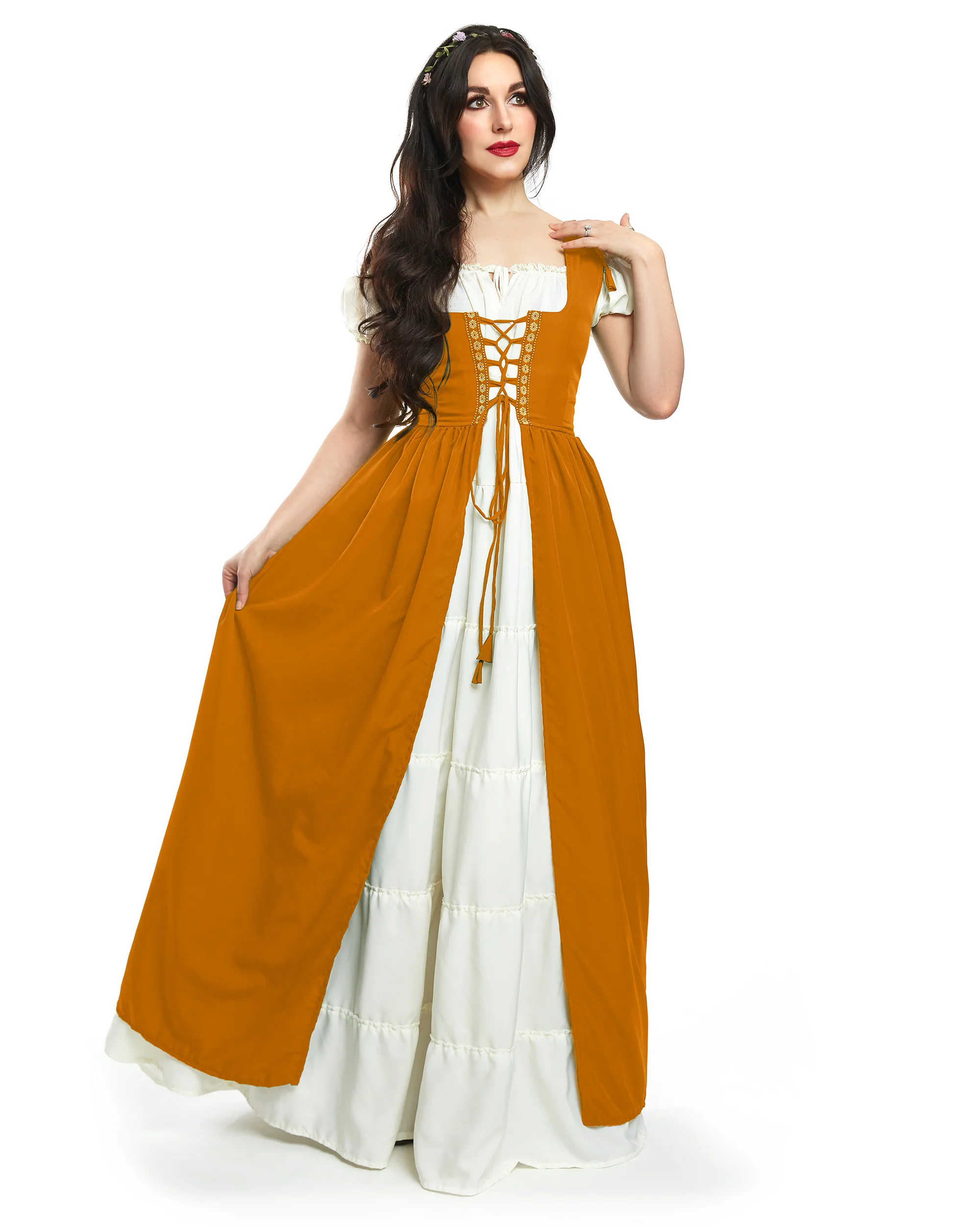 Renaissance Faire Dress Medieval Costume Irish Boho Full Costume - Image 8